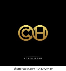 CH initial letter linked circle capital monogram logo modern template