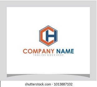 CH initial letter logo design vector