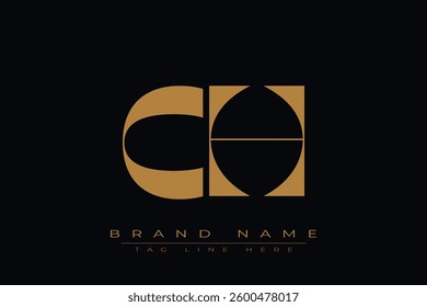 CH initial letter logo design. Letter C and H luxury alphabet letter logo icon template