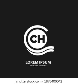 CH Plantilla de logotipo de letra inicial vectorial	