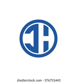 CH initial letters circle business logo blue