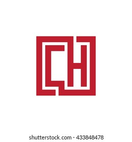 CH initial letters looping linked square logo red