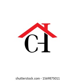 CH Initial Logo Capital Letters With Roof 001