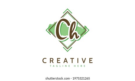 CH Initials, handwriting logo vector