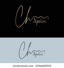 Ch initials Handwriting signature logo. Ch Hand drawn Calligraphy lettering Vector. Ch letter real estate, beauty, photography letter logo design.
