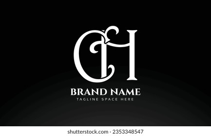 plantilla de diseño de logotipo de letras de CH iniciales