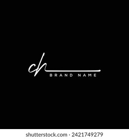 CH letter beauty handwriting vector logo. 