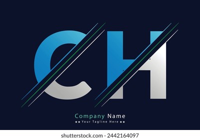 CH letter colorful logo in the circle. Vector Logo Illustration.