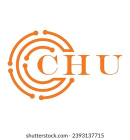 Diseño de letras CH. Diseño del logotipo de la tecnología de letras CH en fondo blanco. Diseño del logotipo del monograma CH para emprendedores y empresas