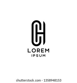 CH letter initial logotype modern and minimalist concept design 