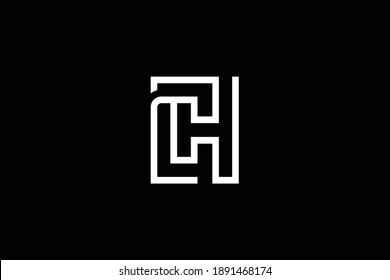 CH letter logo design on luxury background. HC monogram initials letter logo concept. CH icon design. HC elegant and Professional white color letter icon on black background.