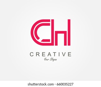 CH Letter Logo Design Template Element