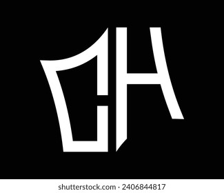 Diseño vectorial del logotipo de la letra CH