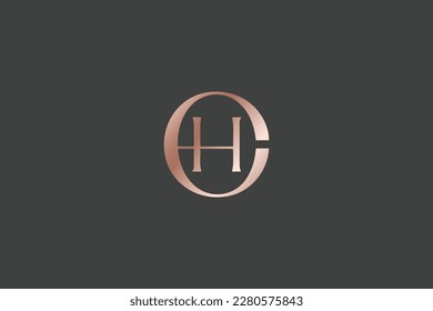 CH letter minimal with golden typography minimal brand logo design, ch elegant, ch lettering, fashion brand logo