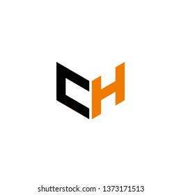 CH Logo Letter Initial With Black and Orange Colors