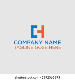 CH logo monogram design template vector element,  letter branding negative space hexagon logo, ch letter . c h vector logo, ch logo monogram icon vector template, CH HC Letter  Design vector  .