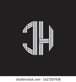CH Logo monogram with outline style linked isolated on black background