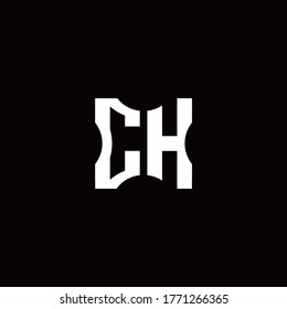 CH Logo monogram with pieces cut elements design template