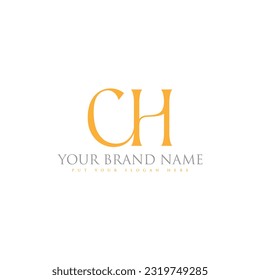 CH luxury elegant Initial text logotype. Minimalist letter concept. Typography logo templete vector.