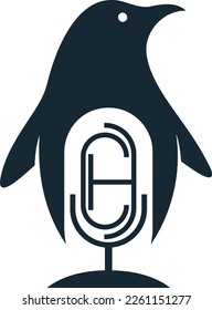 ch Microphone and bird logo design