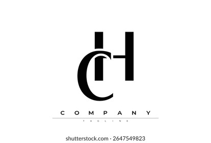 CH Modern Initials Logo Design. Branding logo with stylized initials showcasing bold design and modern aesthetic. Ideal for professional business branding or creative projects focusing on minimalistic