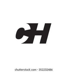 CH negative space letter logo