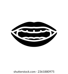 ch sh j letter mouth animate glyph icon vector. ch sh j letter mouth animate sign. isolated symbol illustration