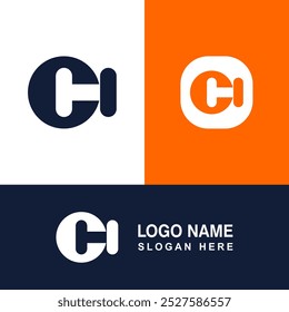 Modelo de logotipo de forma CH, design gráfico e criativo.