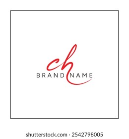 CH Signature Logo - Handwritten Vector Logo Template for CH Alphabet