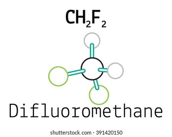 CH2F2 difluoromethane 3d molecule isolated on white