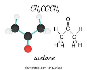 CH3COCH3 acetone 3d molecule isolated on white