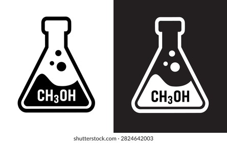 ch3oh methanol on white background	
