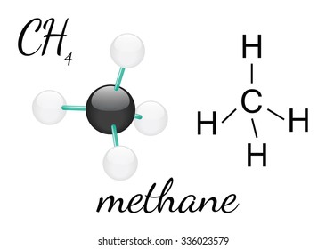 CH4 methane 3d molecule isolated on white