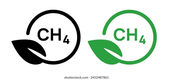 CH4 methane green bio gas natural symbol icon