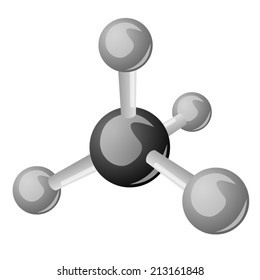 CH4 methane  molecule;