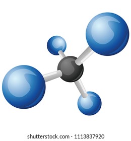 CH4 Methane molecule illustration