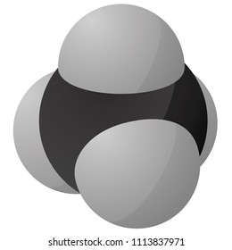 CH4 Methane molecule illustration