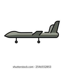 CH-4 Rainbow (China) line color icon. Long-range UAV for reconnaissance and attacks. Sign for web page, mobile app, button, logo. Vector isolated button. Editable stroke.