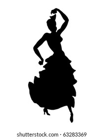 Cha Cha Dancer Silhouette - Retro Clip Art Illustration