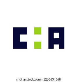 CHA initial logo with negative space