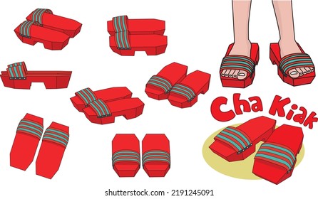 Cha Kiak(wooden clogs) used to be worn by Singaporeans and Asians during the old days.