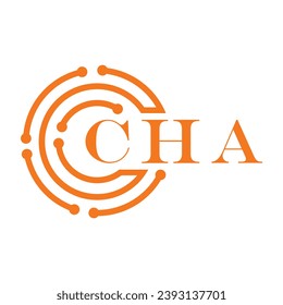 CHA letter design. CHA letter technology logo design on white background. CHA Monogram logo design for entrepreneur and business