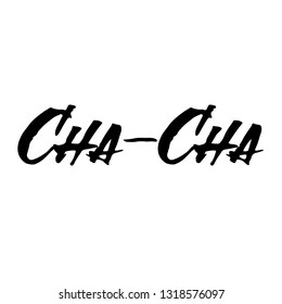 cha cha stamp on white background. Sign, label, sticker.