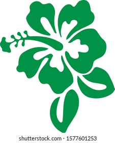 A chaba flower green vector elements, white background vector illustration 