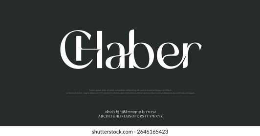  Chaber Minimal modern logo alphabet fonts. Typography minimalist urban sana serif digital fashion future creative logos fonts. vector illustration 