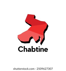 Chabtine City Map Illustration Design, World Map International vector template colorful graphic style
