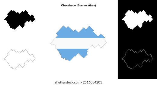 Chacabuco department (Buenos Aires) outline map set