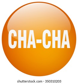 cha-cha orange round gel isolated push button