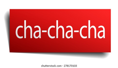 cha-cha-cha red paper sign isolated on white