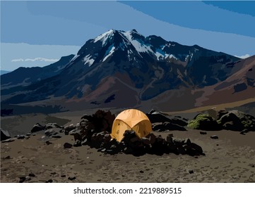  Chachani Volcano base camp, one of the best volcanoes near the city of Arequipa in Peru.